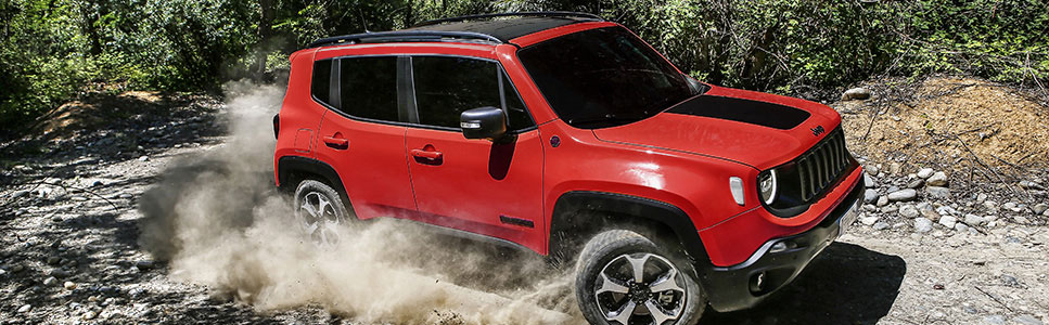 Jeep Renegade SUV in white - side view